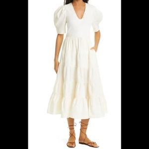 Ulla Johnson Rory Mixed Media Cotton A-Line Dress